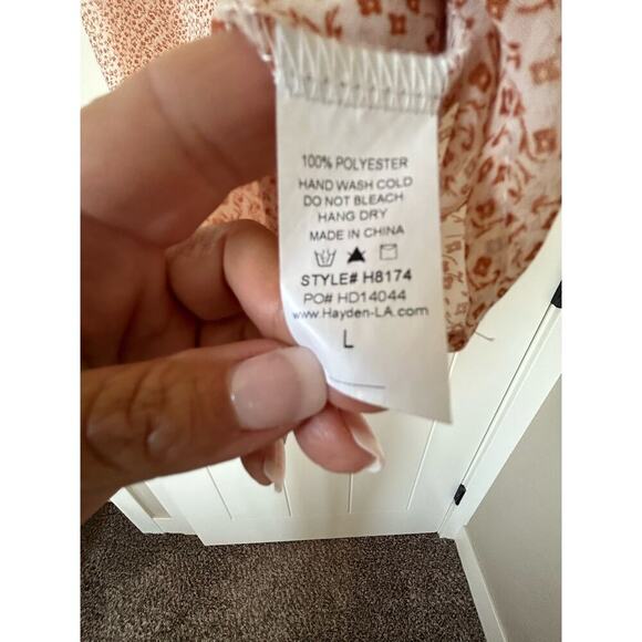 Hayden Los Angeles FloralbSmock Neck Blouse Size L - Picture 6 of 12